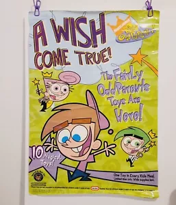 Burger King FAIRLY ODD PARENTS 2003 Vinyl Toy Door Cling 16x24 Toy Promo Poster - Picture 1 of 12