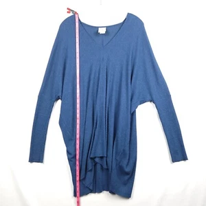 Top túnica suéter pequeño manga larga de gran tamaño con cuello en V - Imagen 1 de 10