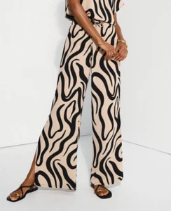 Joseph Ribkoff 252178 Beige/Black Abstract Print Trousers Original Price £199.00 - Picture 1 of 6
