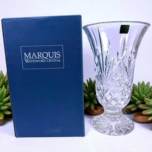 Waterford Crystal Marquis Glendale Vase 10” Pedestal Cut Glass In Box - Picture 1 of 10