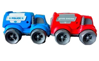 Police & Fire Engine Plastic Push Cars Handheld Toys Easy Carry - Image 1 of 4