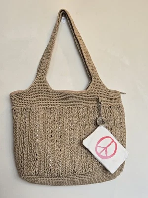 The Sak Casual Classics Crochet Tote Natural Tan Beige Vacation Purse Shoulder  - Image 1 of 4