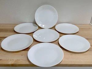 Set of 7 Corelle "Winter Frost" Solid White 10-1/4" Dinner Plates - Picture 1 of 7