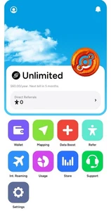 Forfait Helium Mobile Miami 5 $/mois 60 $/an illimité avec cartographie désactivée ESIM - Photo 1 sur 2