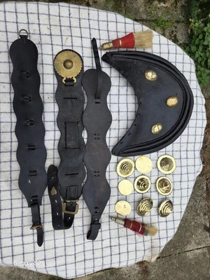 Selection Heavy Horse Leathers  And Brass Rossetts, Hame Housing. - Image 1 of 4