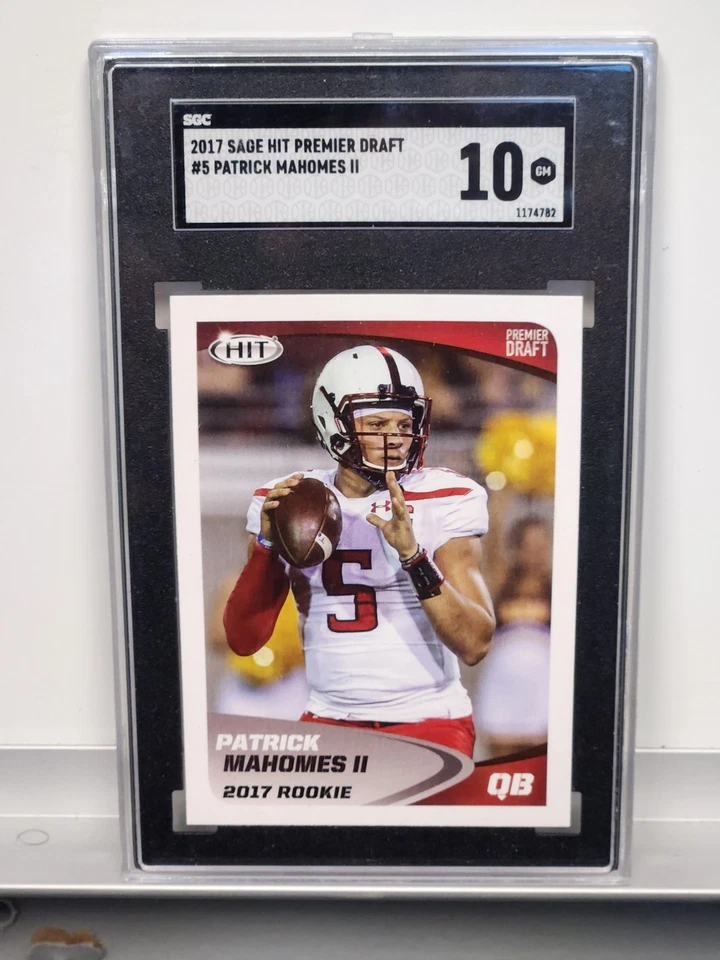 2017 Sage Hit - Patrick Mahomes II #5 (RC) SGC 10 - Image 1 of 2