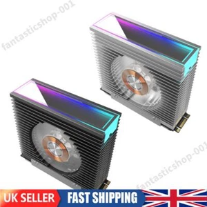 ARGB M.2 2280 SSD Heatsink with Thermal Pads with 50MM PWM Dual Fan Convenient - Afbeelding 1 van 18