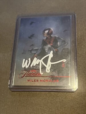 2023 MARVEL FLAIR MILES MORALES FLAIRIUM JON WAYSHAK ARTIST AUTO AUTOGRAPH /33 - Image 1 of 2
