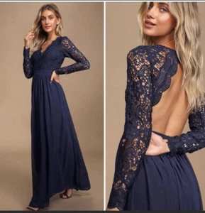 Maxi abito Lulu’s Awaken My Love manica lunga in pizzo taglia large - Foto 1 di 10