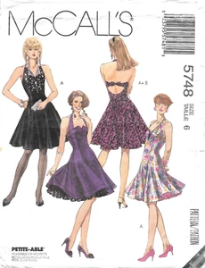 Vintage McCall's Sewing Pattern # 5748 Misses Halter Dress and Petticoat Size: 6 - Picture 1 of 2