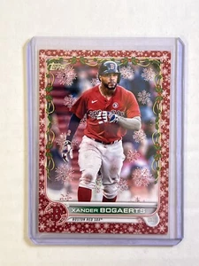 2022 Topps Holiday #HW40 Xander Bogaerts Red Metallic #/99 Card Color Match! - Picture 1 of 2