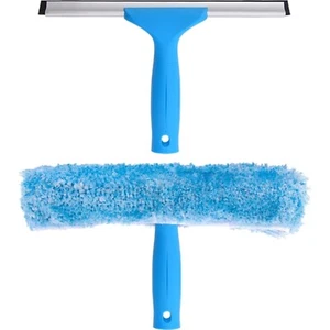 Effortless Window Cleaning: 10-Inch Squeegee with Microfiber Scrubber Included - Picture 1 of 8