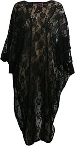 Summer Women Lace Floral U Shape Long Sleeve Kimono Beach Sunblock Coat Cardiga - Picture 1 of 2
