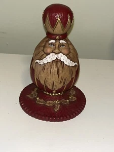 Weihnachten Volkskunst Holzoptik Weihnachtsmann Endstück Figur 7 Zoll - Bild 1 von 3