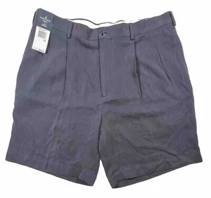 NAUTICA Mens 38 Gray Classic Fit Silk Linen Shorts Double Pleat NWT - Picture 1 of 5