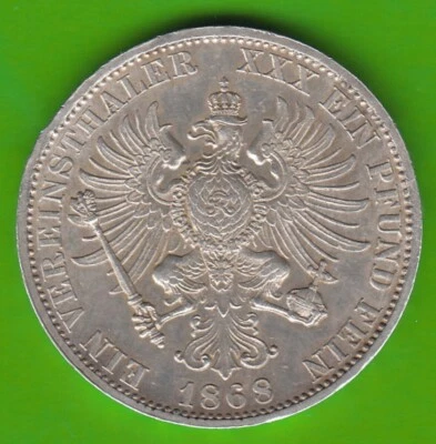 Coin Silver Taler Prussia Vereinstaler 1868 A Better Than Vz Pretty nswleipzig - Image 1 of 3