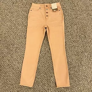 Jeans skinny Lauren Conrad bottoni mosca pantaloni alla caviglia alti taglia 2 nuovi - Foto 1 di 16