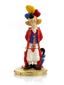 Keren Kopal Ein Clown mit Ballon Schmuckkästchen verziert mit österreichischen Kristallen - Bild 1 von 16
