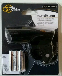 Via Velo High Power 1 Watt LED Cycle bike Light including batteries - Picture 1 of 1