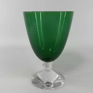 Bicchiere acqua vino piccolo Baccarat Vega verde giappone ottime condizioni colore raro - Foto 1 di 7