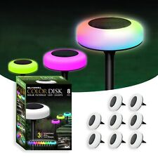 Bell + Howell Color Changing LED Solar Powered Disk Lights - 8 Pack