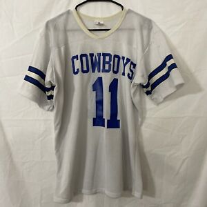 Vintage 80’s Dallas Cowboys #11 NFL Rawlings Jersey Sz Large Made USA