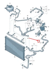 VW Touareg CR Engine Coolant Trousers 4M0145909AB NEW GENUINE - Picture 1 of 1
