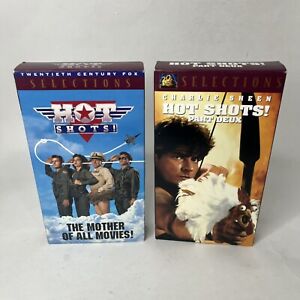 Hot Shots & Hot Shots Part Deux 2 VHS Lot Charlie Sheen