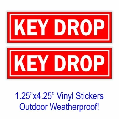 par de calcomanías adhesivas KEY DROP / DROP BOX después de horas vinilo rojo resistente a la intemperie Foto 1 de 3