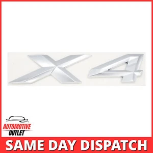 X4 LETTERING REAR BOOT LID TRUNK BADGE EMBLEM FOR BMW XDRIVE SERIES, CHROME - Picture 1 of 3