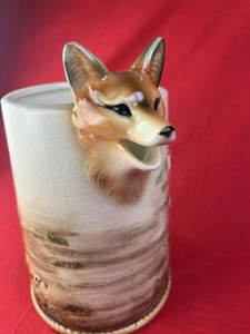 Fox Hunt Hunting Large Milk Pitcher Jug Marutomoware fox head pours by mouth - Picture 1 of 8