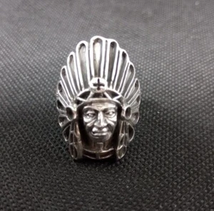 Native American Style Sterling Silver Huge Ring Size 11 Headdress 925 Silver - Picture 1 of 4