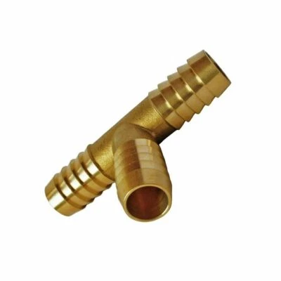 PRICEPREDATOR Brass 'T' 3 way Hose Joiner Barbed Connector Air Fuel Water Pipe Tubing NEW!