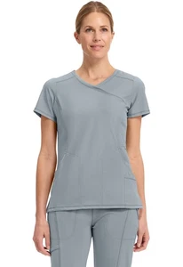 Cherokee Scrubs Infinity Mock Wrap Top 2625A GRY Grey Free Shipping - Picture 1 of 6
