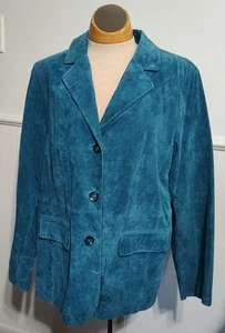Dennis Basso Mujer Chaqueta de Cuero Lavable Abrigo Informal Vintage Vaquera Occidental - Imagen 1 de 7