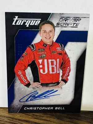 ROOKIE Christopher Bell 2016 Torque Scripts Rc Auto Card Autograph Blue 72/99 - Image 1 of 2