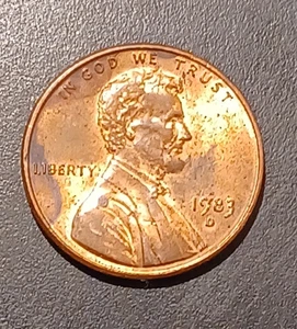 1983-D Lincoln Memorial Cent Penny USA alte Münzen (#1) - Bild 1 von 2