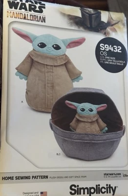 Simplicity Star Wars Mandalorian pattern S9432 Grogu & Soft Space Pram uncut - Image 1 of 2