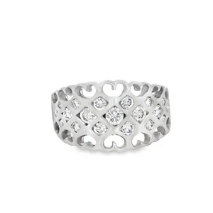 0.52cttw. White Diamond Wide Ring in 14k Brushed White Gold 4.48g. 5.75US - Picture 1 of 7