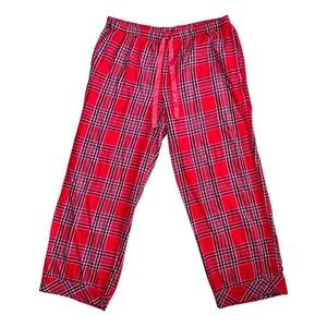 Victoria's Secret Holiday Plaid Pajama Lounge Pants Red Pink Sparkle Women's XXL - Picture 1 of 11