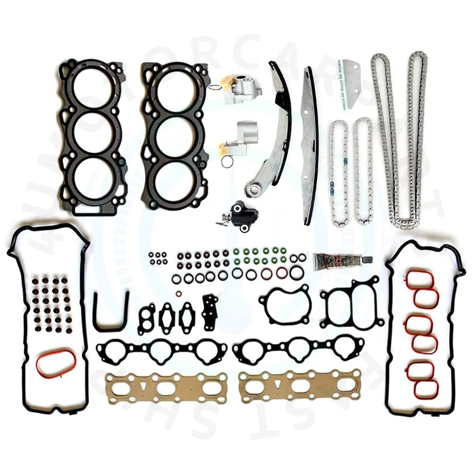 Conjunto de junta de cabeça kit de corrente de distribuição para 2005-2009 Nissan Pathfinder Xterra 4.0L - Imagem 1 de 4