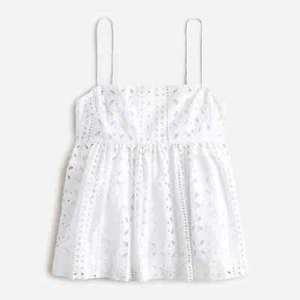 J Crew White Eyelet Camisole Top XXL - Picture 1 of 4