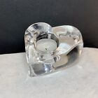 Swedish Orrefors lead-free crystal Valentino heart candle holder 7x10cm Sweden