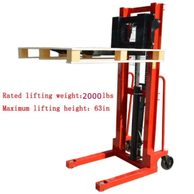 PreAsion® Hydraulic Hand Pump Stacker Pallet Stacker 2000lbs Capacity 63in Lift - Image 1 of 4