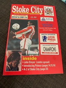 Stoke City V Crystal Palace 1995 Match Programme - Picture 1 of 2