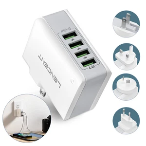 LENCENT Universal Travel Adapter USB Charger US UK AU EU Plug with 4 USB Ports - Picture 1 of 10