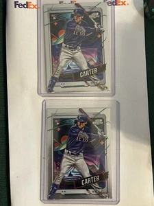 2024 Topps Chrome Cosmic Evan Carter #186 Rangers RC X2 - Picture 1 of 2