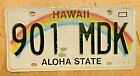 HAWAII ALOHA STATE  RAINBOW GRAPHIC AUTO PASSENGER LICENSE PLATE " 901 MDK " HI