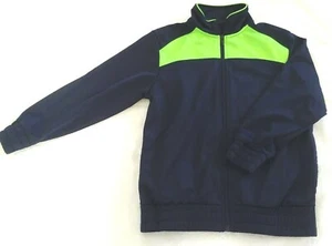 Boys Starter Navy Blue Neon Green Athletic Jacket Medium 8 - Picture 1 of 11
