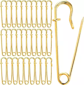 Safety Pins for Clothes Large Safety Pins 30PCS Gold Decorative Pins Heavy Duty - Picture 1 of 12